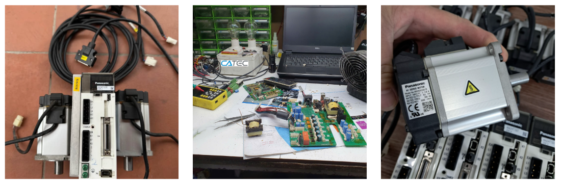 kỹ sư của công ty catec đang sửa servo Panasonic